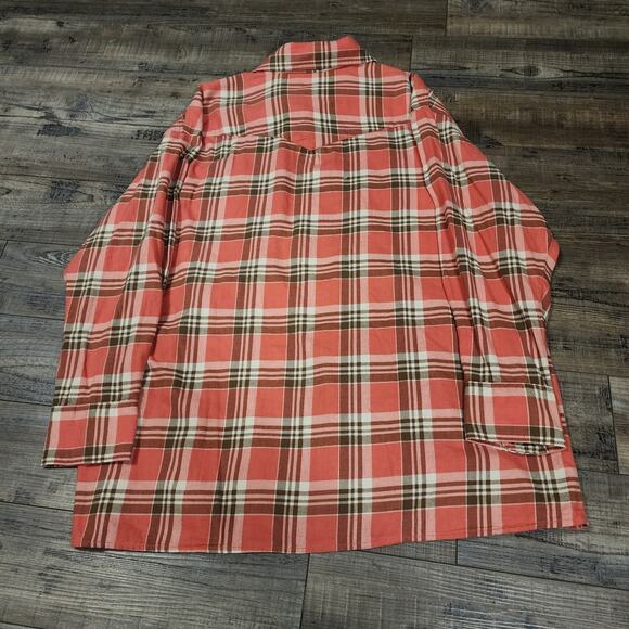 Levi’s Western Pearl Snap Flannel Shirt Women’s size Large Plaid 2194 - Picture 5 of 6